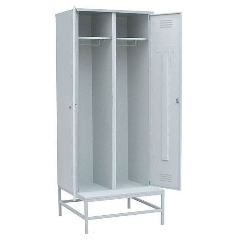Шкаф для одежды металлический двухсекционный ROM-22Br