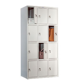 Шкаф для одежды металлический трехсекционный ПРАКТИК LS-34