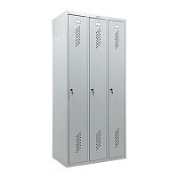 Шкаф для одежды металлический трехсекционный ПРАКТИК LS-31