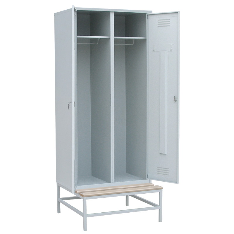 Шкаф для одежды металлический двухсекционный ROM-22Brw